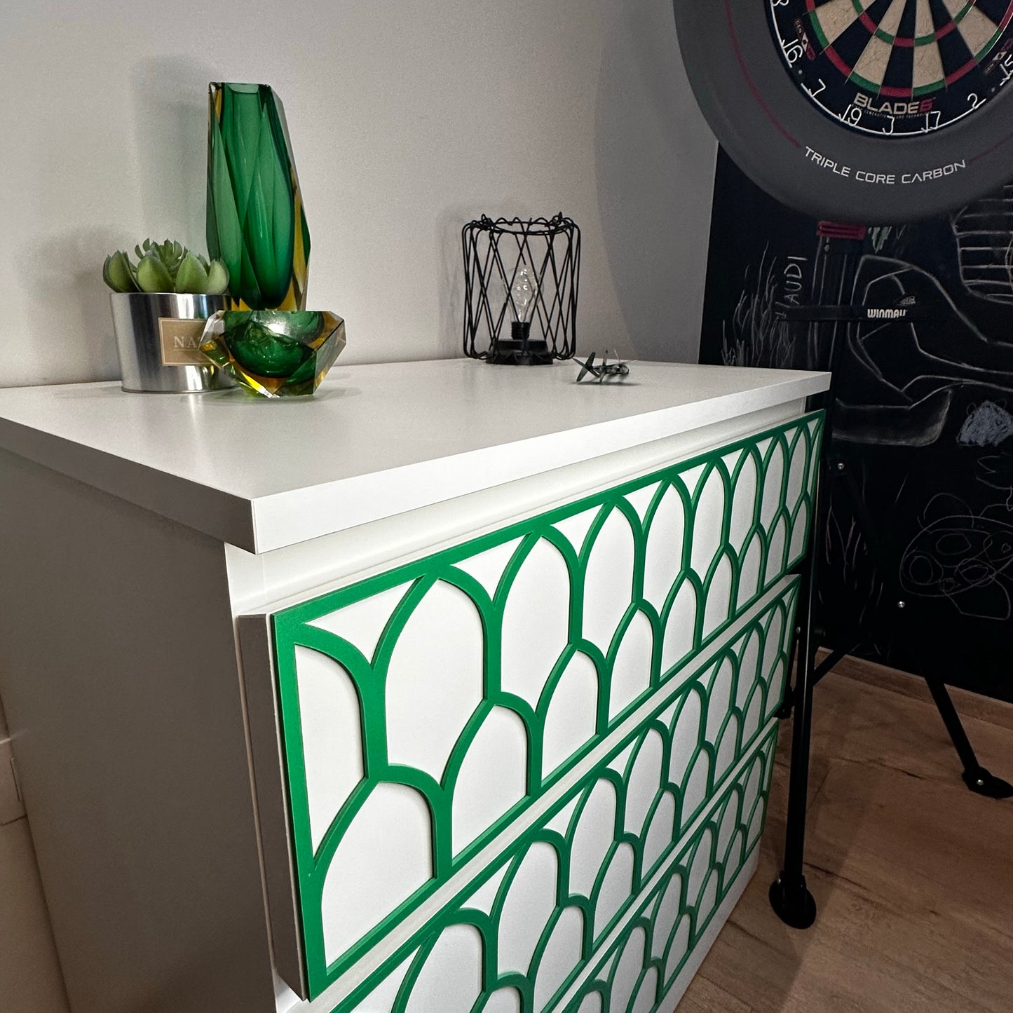 Green Arch 3D Decor overlay for IKEA MALM chest