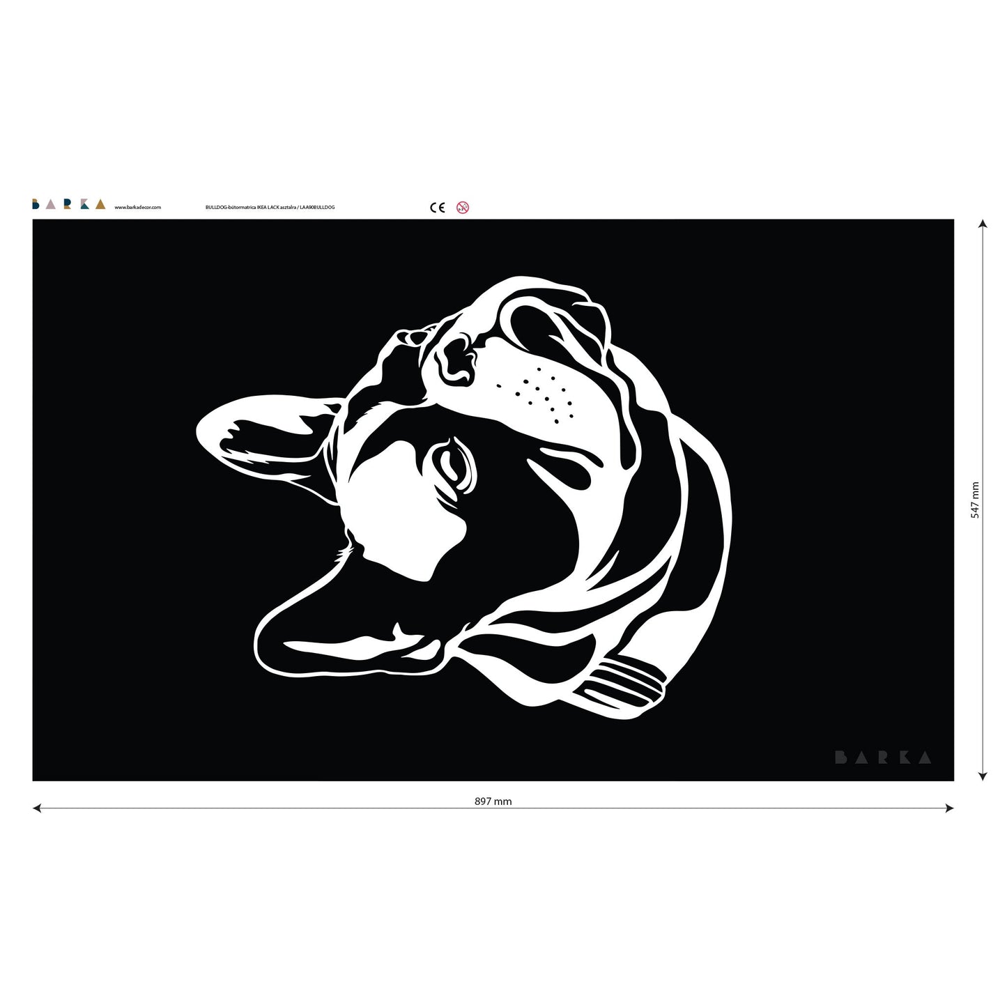 Bulldog sticker for IKEA LACK tables