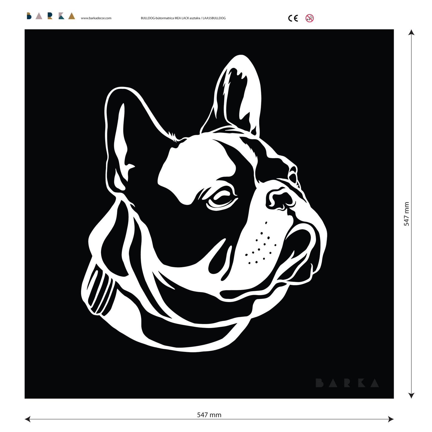 Bulldog sticker for IKEA LACK tables