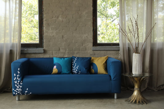 Dark blue Barka cover for IKEA Klippan sofa