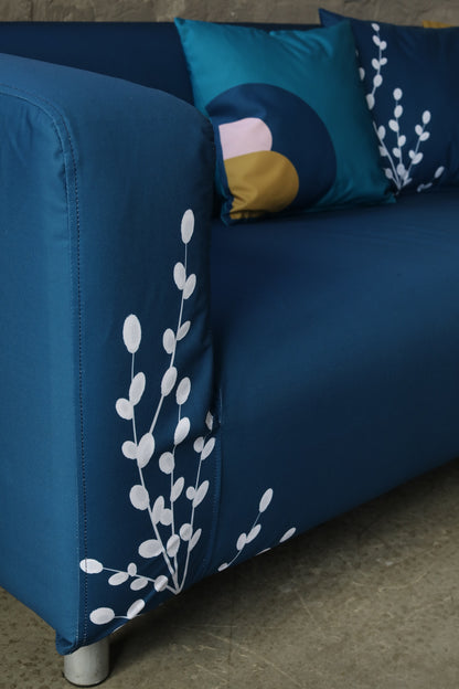 Dark blue Barka cover for IKEA Klippan sofa