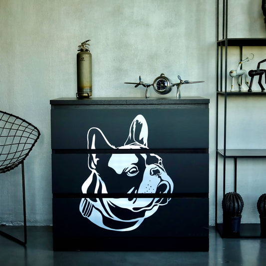 Barka furniture sticker 'BULLDOG' for MALM3 chest
